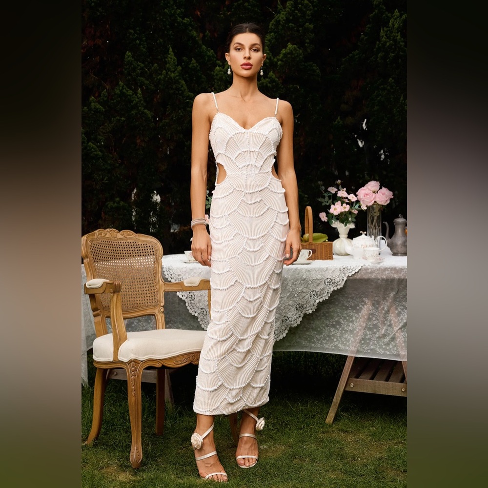 Teresa Pearl Sequin Midi Dress